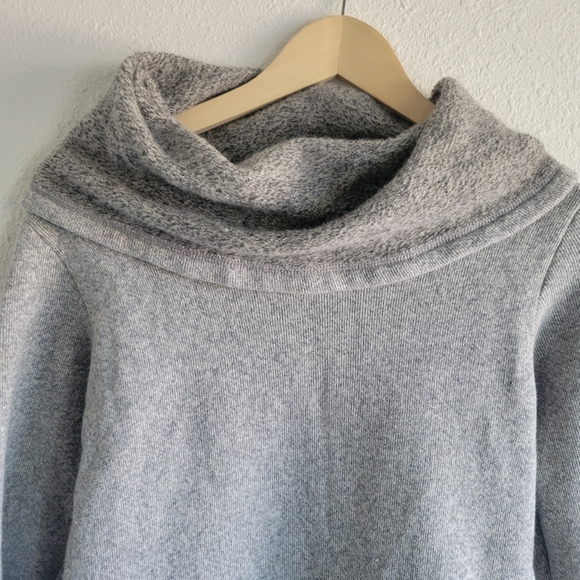 J. Crew Wool Blend Funnel Cowel Neck Gray Sweater Women's Size M - Picture 2 of 7